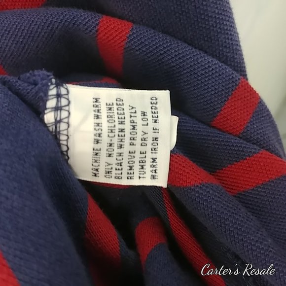 Mens Red Stripped Polo - Picture 6 of 7